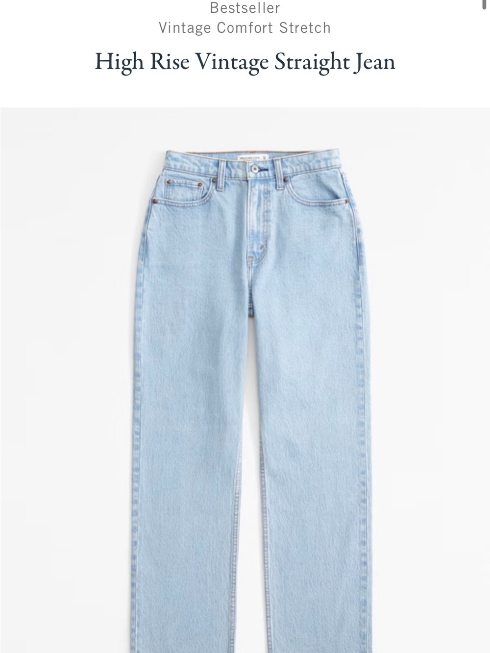 Abercrombie & Fitch High-Rise Vintage Straight Jeans - Light - 26Long